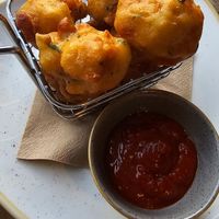 Cauliflower frittas at Sage Vegan Cafe in Crawley
