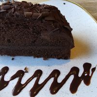 Gluten free chocolate orange cake at Sage Vegan Cafe in Crawley