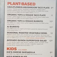 Menu plantbased at Sharky's Woodfired Mexican Grill  in Tarzana