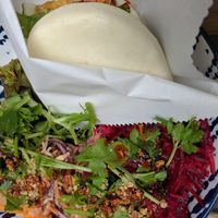 Bao brun and salad at Red Panda in Exeter
