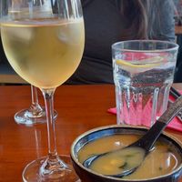 Plum wine and miso soup at Eatokyo in Dublin