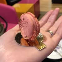 Vegan raspberry macaron with rose cream  at Cake Boy in South West London