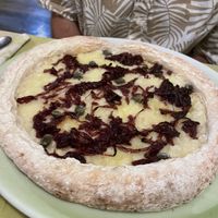 Vegan blue cheese (lacked blue cheese but caramelised onions were good)   at La Pepiniere in Florence