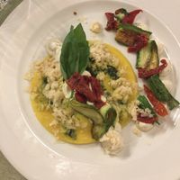 giant ravioli! The vegan parmesan and creams were really good and the pasta itself didn't taste GF at all. at La Pepiniere in Florence