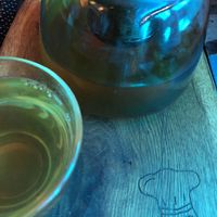 Cute wooden tray at Veganga in Moscow