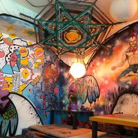 interior made with love at Veganga in Moscow