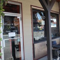 Front Door & Outdoor Seating at Wrap and Roll Cafe in Whitefish