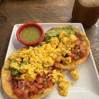 Huevos rancheros sub tofu scram no cheese   at Tosti in Hoboken