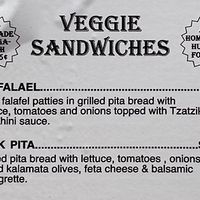 Veg menu at Opa in Ocean City