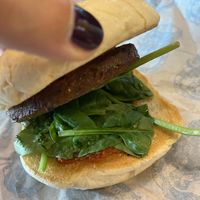 Inside of the vegan muffin at LHR - Leon - T2 in West London