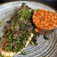 The wild mushroom on toast   at Trading Post Coffee Roasters in Brighton