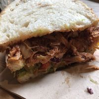 Vegan pulled pork sandwich  at Trading Post Coffee Roasters in Lewes