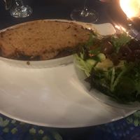 Vegan moussaka with Greek salad  at Theo's in Penticton