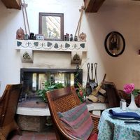 Fireplace at Theo's in Penticton