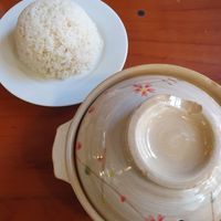 Tofu in tomato souce served with rice at Casa Bonita in Cat Ba