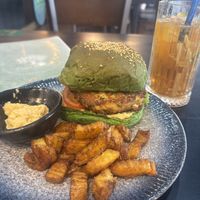 Vegan burger 🌱  at Casa Bonita in Cat Ba