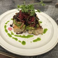 Avocado toast with mushrooms and onions  at Common Man Coffee Roasters in Central Singapore