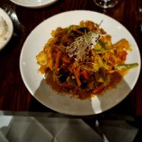 Generous serving. Rice just off to the right. Unfortunately, barely warm. at Buddha Stix in Dunedin