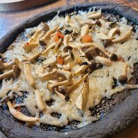 Garlic mushroom pizza w/ soy vegan cheese at Volver in Kochi