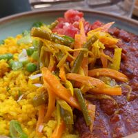 Rougail saucisse vegan at Kia Ora in Annecy
