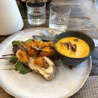 Bread with chestnut purée and pumpkin at Kia Ora in Annecy