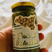 Vegan Sicilian pistachio pesto  at Deco Gourmet in Cefalu
