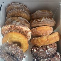for vegan options we got cinnamon sugar, toasted coconut & old fashion. the toasted coconut was almost sickeningly sweet although the few bites i had were bearable/good at The Holy Donut - Commercial St in Portland