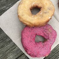 Vegan triple berry (my fav) and vegan vanilla (too plain for me) at The Holy Donut - Commercial St in Portland