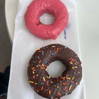 Pomegranate and chocolate frosted  at The Holy Donut - Commercial St in Portland