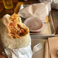 Veggie burrito with Spanish rice  at Oahu Mexican Grill in Honolulu