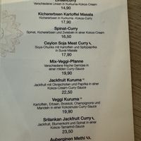 Vegan menu  at Suvai in Essen