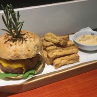 "The burger", Beyond burger w/ yam and tofu fries at Confusion Plant Based Kitchen in Hong Kong Island