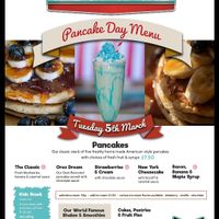 Pancake Day special opening menu! at Shakers Vegan - Pop-Up in Colchester