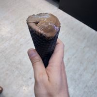 Chocolate/orange with charcoal cone at Ice Scream in Athens