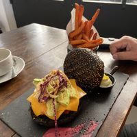 Vegan burger 🌱  at Hustle n' Flow Eatery in San Pedro De Alcantara