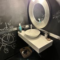 They let me draw in the bathroom? HUGE PLUS!  at Hustle n' Flow Eatery in San Pedro De Alcantara