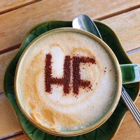 Oat flat white at Hustle n' Flow Eatery in San Pedro De Alcantara