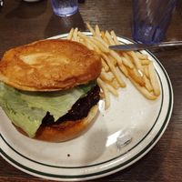 Garden burger, it was a black bean patty and came with pickles, lettuce, tomato and onions on the side. Overall good. at Ruby's Inn in Bryce
