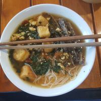 Noodle soup with mock meat and tofu at Tam An Lac - Hoan Kiem in Hanoi