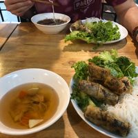 Bun cha with spring rolls at Tam An Lac - Hoan Kiem in Hanoi