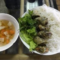 Vegan nuggets with noodles at Tam An Lac - Hoan Kiem in Hanoi
