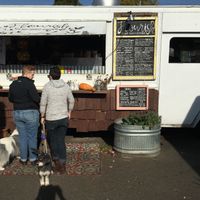 Food Truck from inside Court at Flourish Plant-Based Kitchen - Food Truck in Portland