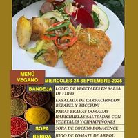 Meal of the day, sent via WhatsApp at Verde Vital in Bogota