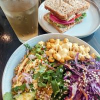 Lemon ginger tea, BLT with coconut bacon, curry quinoa bowl, all first rate at Fogwood + Fig in Port Jervis