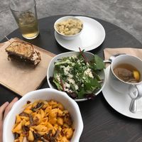 Warm Mac & cheese bowl, patty melt sandwich, side salad & side mashed potatoes at Fogwood + Fig in Port Jervis