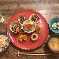 Wonderful lunch set! at Hobodo Cafe in Kyoto