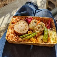 Vegan bento 1200¥ at Hobodo Cafe in Kyoto