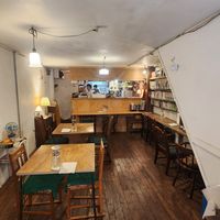 Inside at Hobodo Cafe in Kyoto