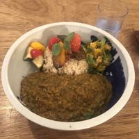 Bean and veg curry at Hobodo Cafe in Kyoto