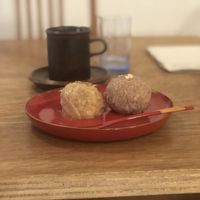 Lemon, hazelnut ohagi  at Hobodo Cafe in Kyoto